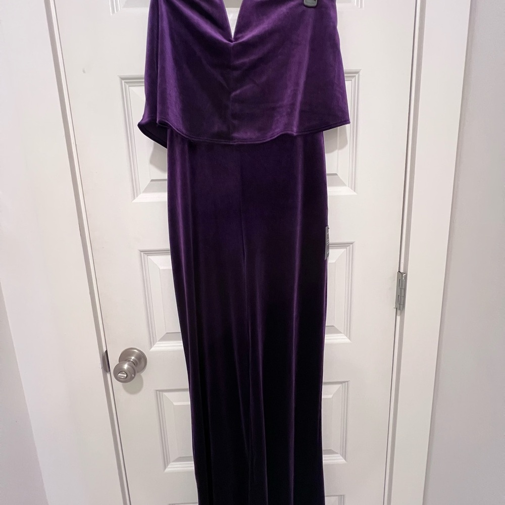 Lulu's Purple Cowl Neck Jumpsuit for Cocktail